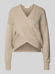 Strickpullover in Wickel-Optik Modell 'Zine Rachelle' von MSCH Copenhagen Beige - 11