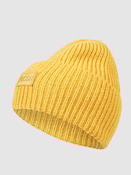Czapka beanie z mieszanki wełny z imitacji dzianiny model ‘Kara’ od MOSS COPENHAGEN Żółty - 46