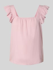 Relaxed fit top van een mix van viscose en linnen, model 'PIA' van Pieces Fuchsia - 5