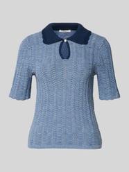 Koszulka dzianinowa z kołnierzem wykładanym i dekoltem w kształcie łezki od Scotch & Soda - 1