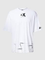 T-Shirt mit Label-Details von ARMANI EXCHANGE Weiß - 8