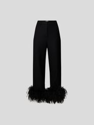 Wollhose mit Federbesatz von Magda Butrym Grau / Schwarz - 10