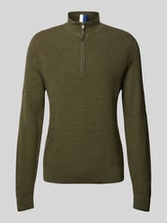 Gebreide pullover met opstaande kraag, model 'Steffen' van Brax Groen - 30