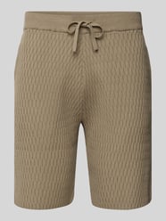 Regular Fit Shorts mit Strukturmuster von JAKE*S STUDIO MEN Beige - 10