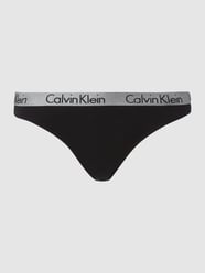 String mit Logo-Bund in Metallicoptik  von Calvin Klein Underwear Schwarz - 6