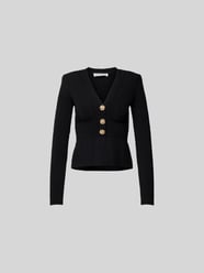 Cropped Strickjacke mit Knopfleiste von Self-Portrait Schwarz - 21