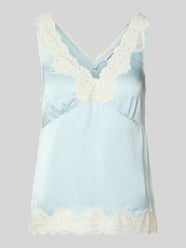 Blusentop aus Viskose mit Spitzenbesatz von Jake*s Casual - 36