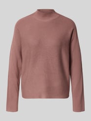 Gebreide pullover van viscosemix met opstaande kraag van comma Fuchsia - 7