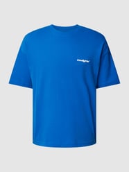 T-shirt met labelprint van Low Lights Studios Blauw - 13