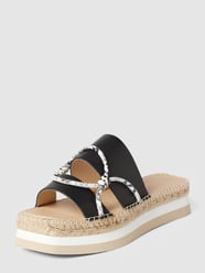 Pantoletten aus Leder mit Zierbesatz von Marc Cain Bags & Shoes Schwarz - 16