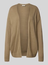 Gebreid jack met opengewerkte voorkant van Milano Italy Beige - 18