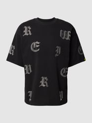T-Shirt aus Baumwolle mit Label-Details aus Ziersteinbesatz von REVIEW Schwarz - 19