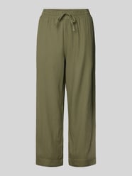Spodnie lniane z elastycznym pasem model ‘Lava’ od FREE/QUENT Zielony - 46