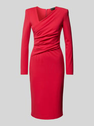 Sukienka o długości do kolan z marszczeniami model ‘FAZ’ od Emporio Armani Czerwony - 24