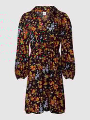 Blousejurk met all-over motief, model 'Leonardie' van ICHI Grijs / zwart - 22