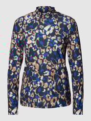 Shirt met lange mouwen, all-over motief en opstaande kraag van Betty Barclay Blauw - 35