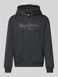 Hoodie met labelstitching, model 'New Nouvel' van Pepe Jeans Grijs / zwart - 42