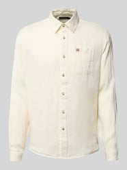 Slim Fit Leinenhemd mit Logo-Stitching von Napapijri - 24