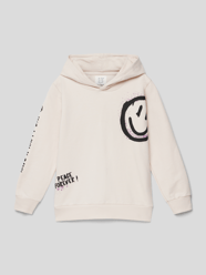 Hoodie mit Statement-Print Modell 'JAN' von Staccato Weiß - 33