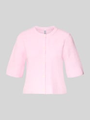 Boxy Fit Strickjacke aus Rippstrick Modell 'SILLY' von PIECES Pink - 37