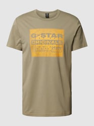 T-shirt van katoen met labeldetail, model 'Bandana' van G-Star Raw Groen - 15