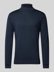 Slim Fit Strickpullover mit Rollkragen von OLYMP Level Five Blau - 37