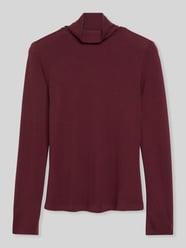 Shirt met lange mouwen van wol met col van s.Oliver BLACK LABEL Bordeaux - 4