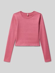 Slim fit shirt met lange mouwen van katoenmix, model 'TRINNY' van Only Fuchsia - 35