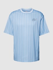 T-Shirt mit Streifenmuster Modell 'Varsity' von KARL KANI Blau - 21