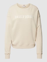 Bluza z bawełny z detalem z logo od Tommy Hilfiger Beżowy - 6