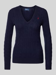 Strickpullover aus Wolle-Kaschmir-Mix mit Zopfmuster von Polo Ralph Lauren Blau - 12