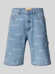 Baggy Fit Jeansshorts mit Label-Print von REVIEW Blau - 45