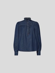 Jeansbluse mit Rüschenbesatz von Ba&sh Schwarz - 10