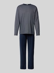 Pyjama mit Streifenmuster Modell 'BENNISON' von Mey Blau - 15