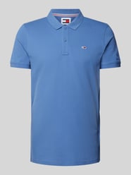 Slim Fit Poloshirt mit Logo-Stitching von Tommy Jeans Blau - 15