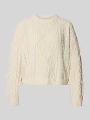 Sweter z dzianiny o kroju regular fit z fakturowanym wzorem model ‘ELLY’ od ONLY - 2