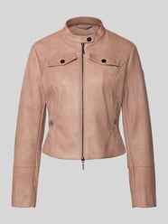 Slim Fit Jacke in Leder-Optik von Amber & June Pink - 45