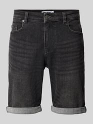 slim fit korte jeans met omslag van REVIEW - 42
