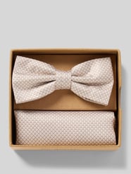 Fliege und Einstecktuch im Set aus reiner Seide von Prince Bowtie Beige - 4