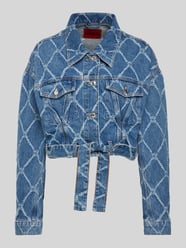 Cropped Jeansjacke mit Umlegekragen Modell 'Gedari' von HUGO Blau - 21