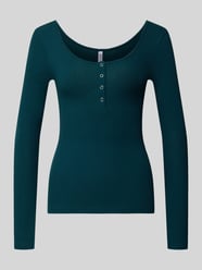 Bluzka z długim rękawem o kroju slim fit z mieszanki bawełny model ‘KITTE’ od PIECES - 2