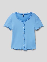 T-Shirt mit Muschelsaum Modell 'KOGLAILA' von Only Blau - 38