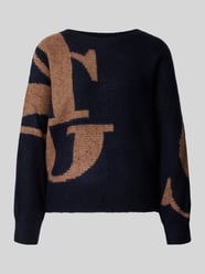 Relaxed Fit Strickpullover aus Viskose-Mix mit Strasssteinen von monari - 3