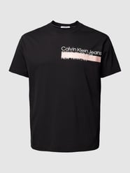 PLUS SIZE T-Shirt aus Baumwolle mit Label-Detail von Calvin Klein Jeans Plus Schwarz - 20