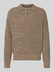 Loose Fit Strickpullover mit Baumwoll-Woll-Anteil von Jake*s Studio Men Beige - 5