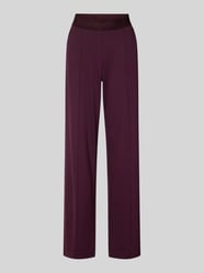 Stoffen broek met elastische band met logo van Milano Italy Bordeaux - 46