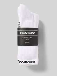 Socken mit Label-Print im 4er-Pack von REVIEW Weiß - 26