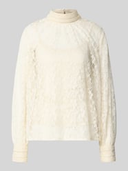 Cropped Langarmbluse mit Spitzen-Overlay von Jake*s Casual - 38