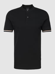 Koszulka polo o kroju slim fit ze stójką model ‘Polloni’ od BOSS Czarny - 17