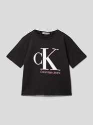 T-Shirt mit Label-Print Modell 'REVEAL' von Calvin Klein Jeans Schwarz - 40